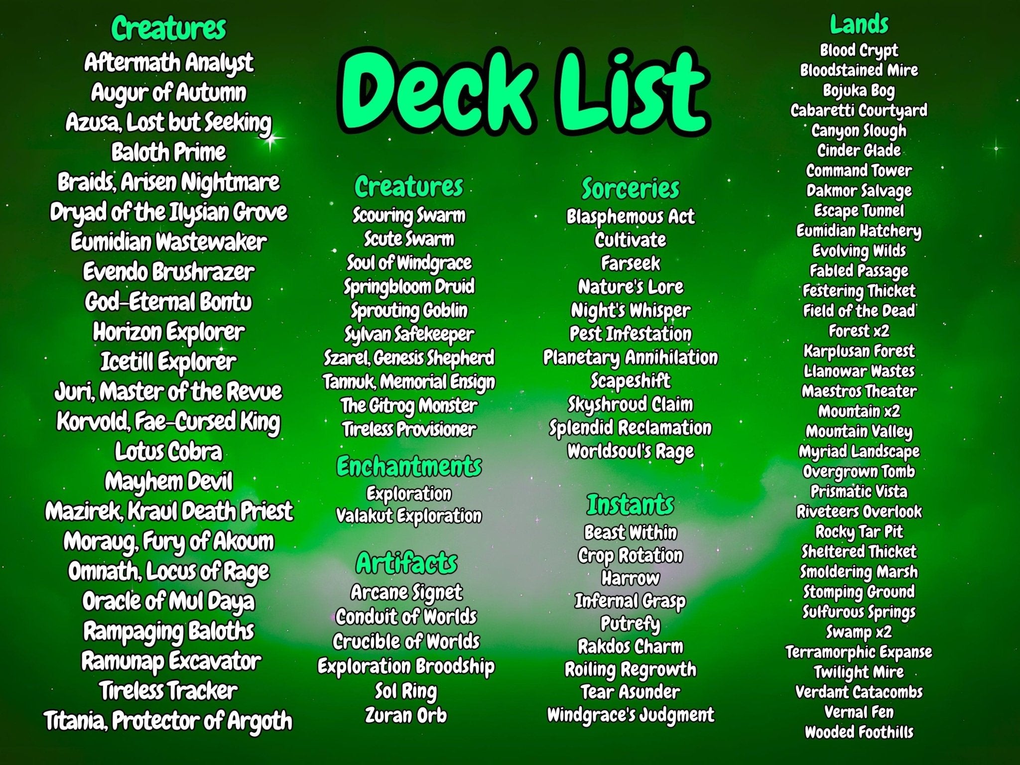 Hearthhull, the Worldseed Lands Matter MTG Proxy Commander Deck - HoloHeavenProxy