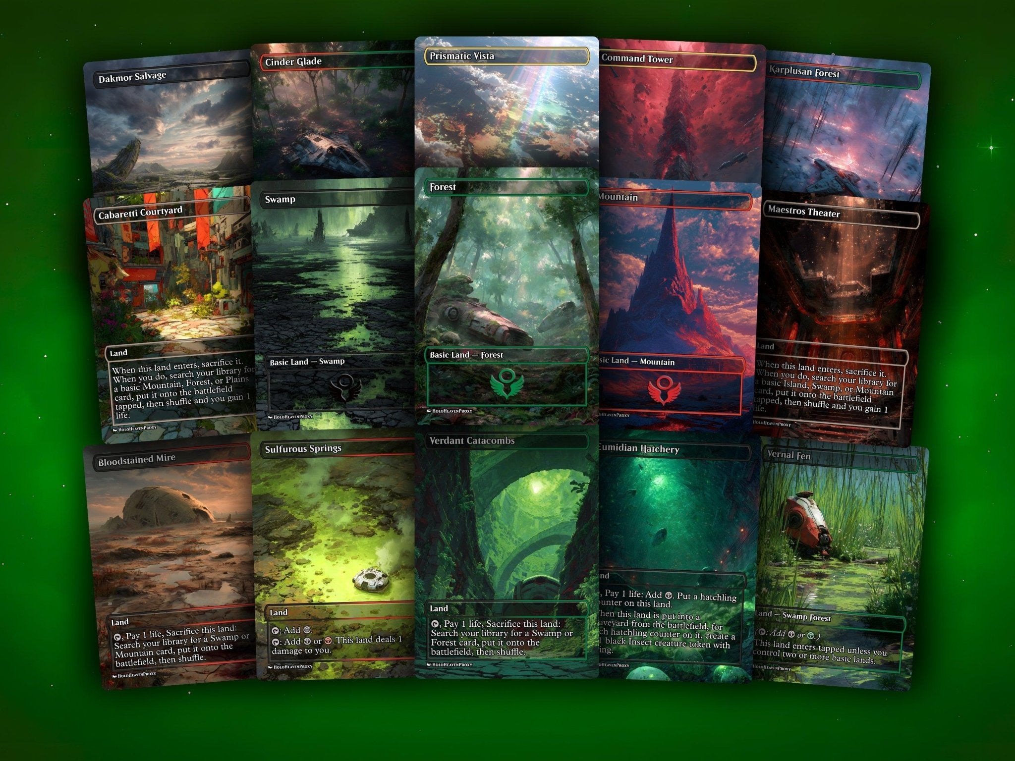 Hearthhull, the Worldseed Lands Matter MTG Proxy Commander Deck - HoloHeavenProxy