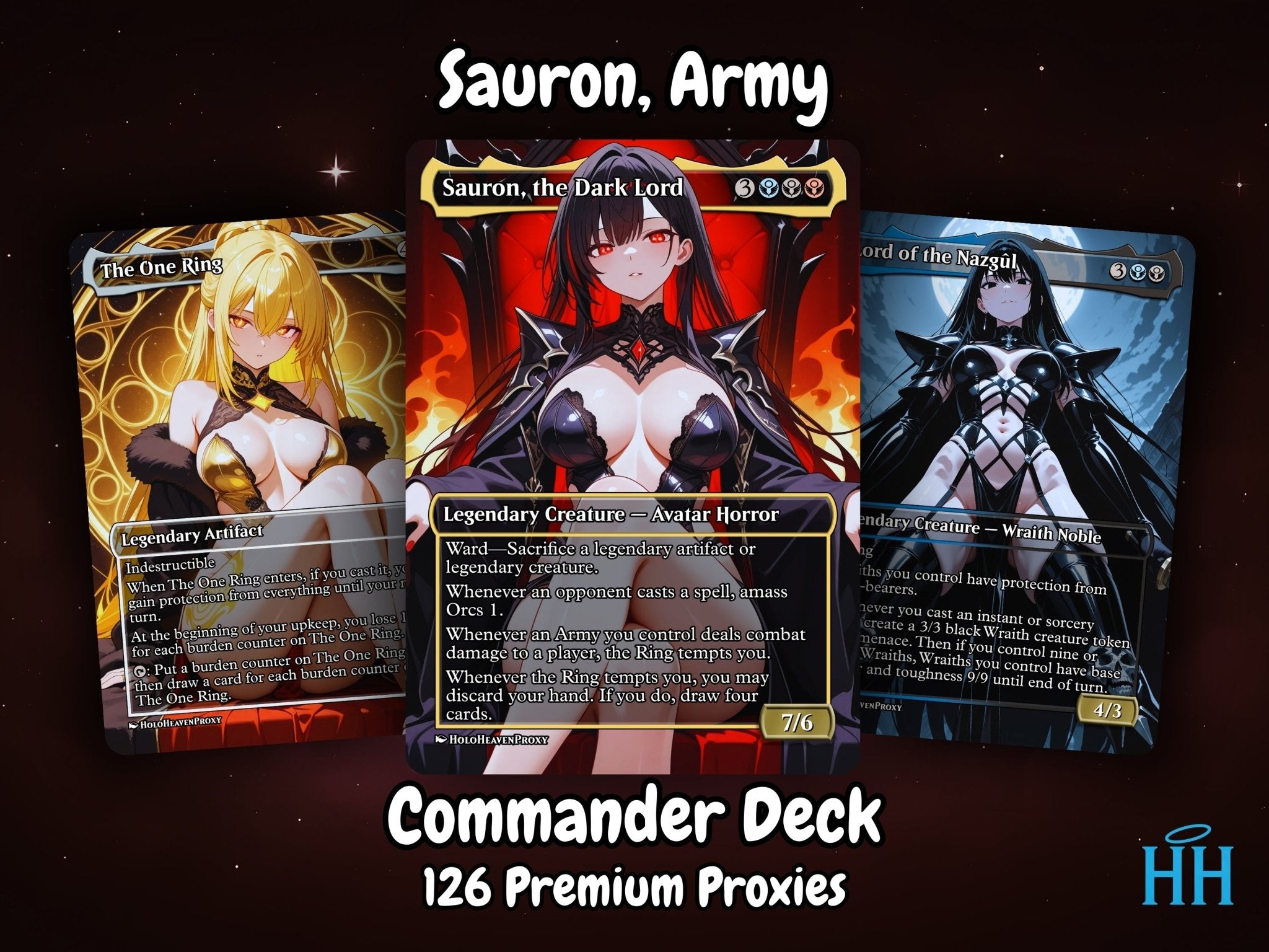 Sauron, the Dark Lord Army MTG Proxy Commander Deck - HoloHeavenProxy