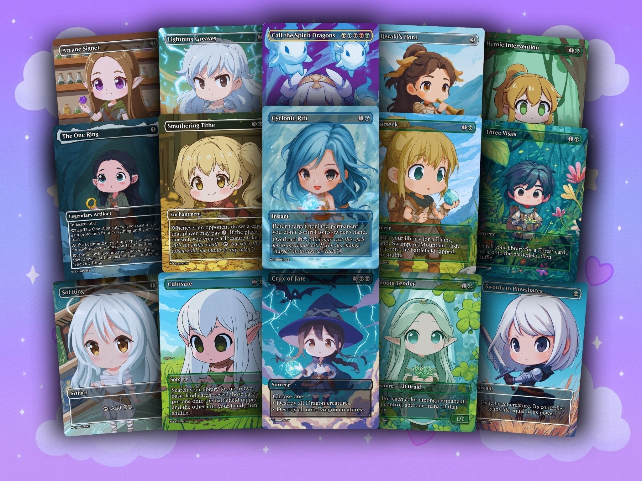 The Ur Dragon Tribal Chibi MTG Proxy Commander Deck - HoloHeavenProxy
