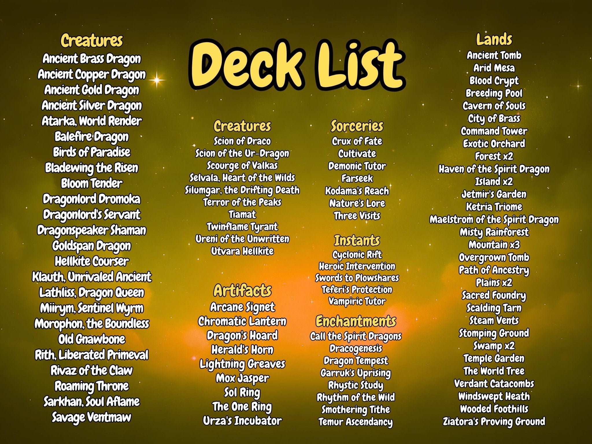 The Ur Dragon Tribal MTG Proxy Commander Deck - HoloHeavenProxy